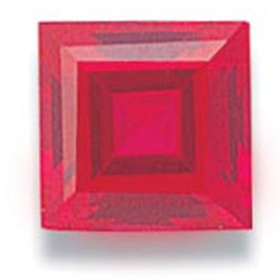 Picture of Ruby Red Square Cut CZ (6mm)